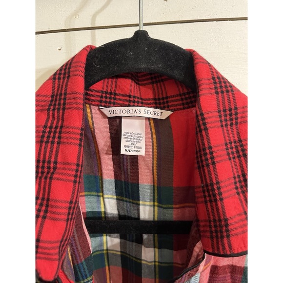 Victorias Secret Romper Womens Medium Tartan Plaid Flannel Pajama One‎ Piece - Picture 3 of 4